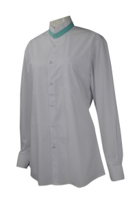 CL026 團體訂做女裝長袖清潔制服 大量訂購清潔制服款式 香港 設計中山裝清潔服供應商
